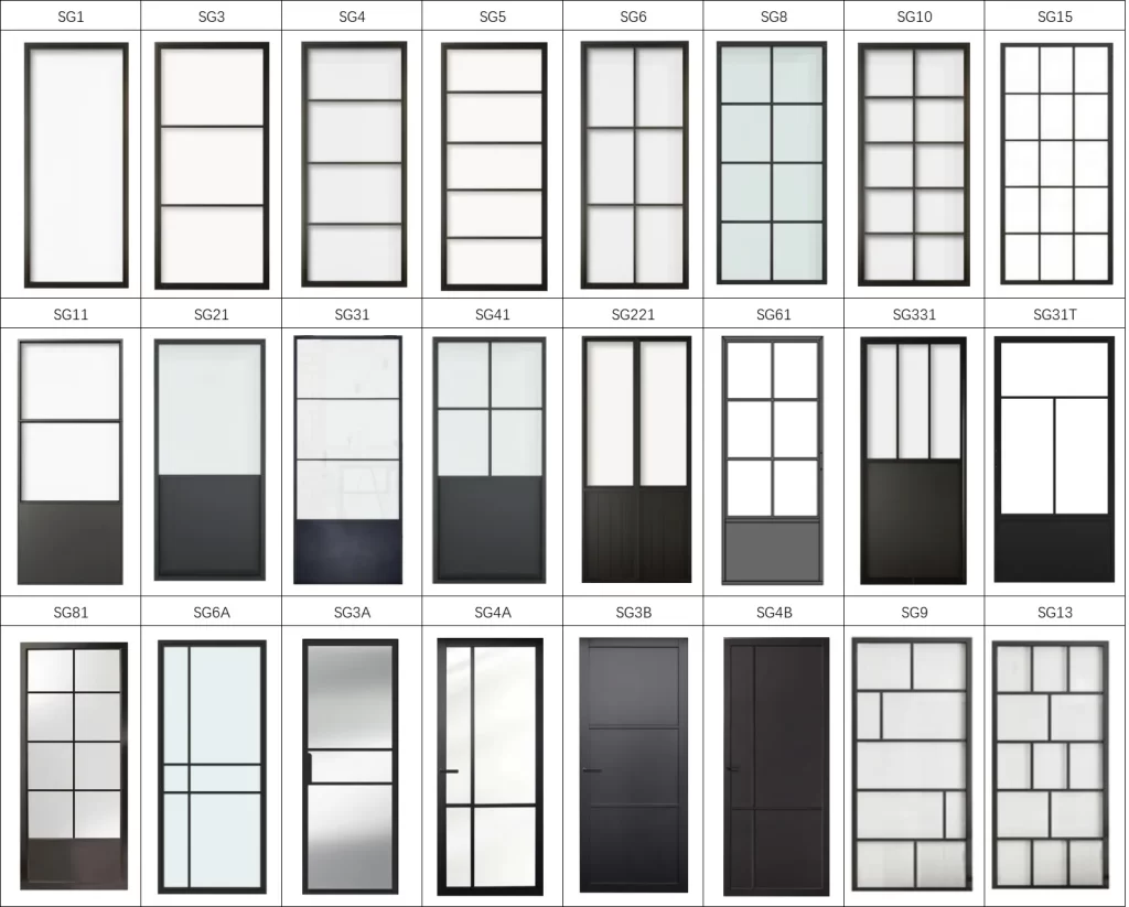 Steel glass door style