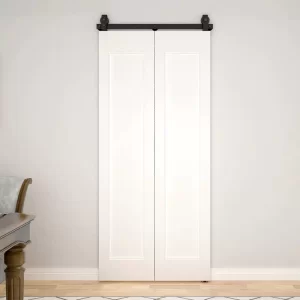 Bifolding barn door for closet door