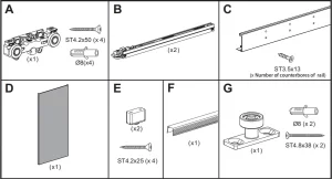 componentes de ferragens para portas deslizantes ocultas